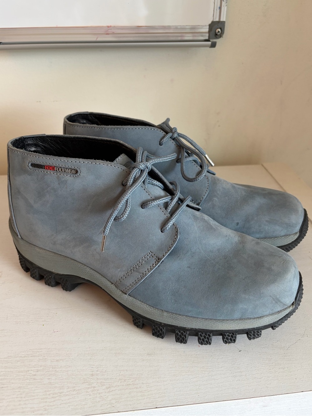 VTG Marc Ecko Footwear Chukka Boots Laces Men's Sz 9.5 Blue Leather Rugged